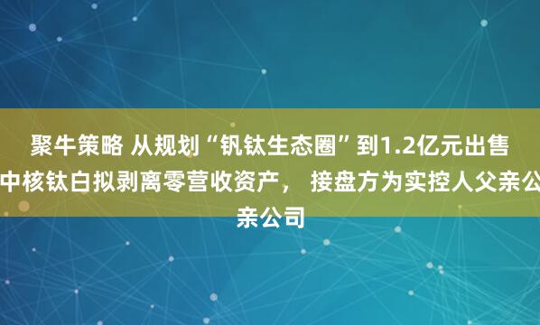 聚牛策略 从规划“钒钛生态圈”到1.2亿元出售：中核钛白拟剥离零营收资产， 接盘方为实控人父亲公司